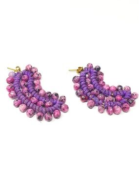 New Anthropologie Beaded Stone Earring